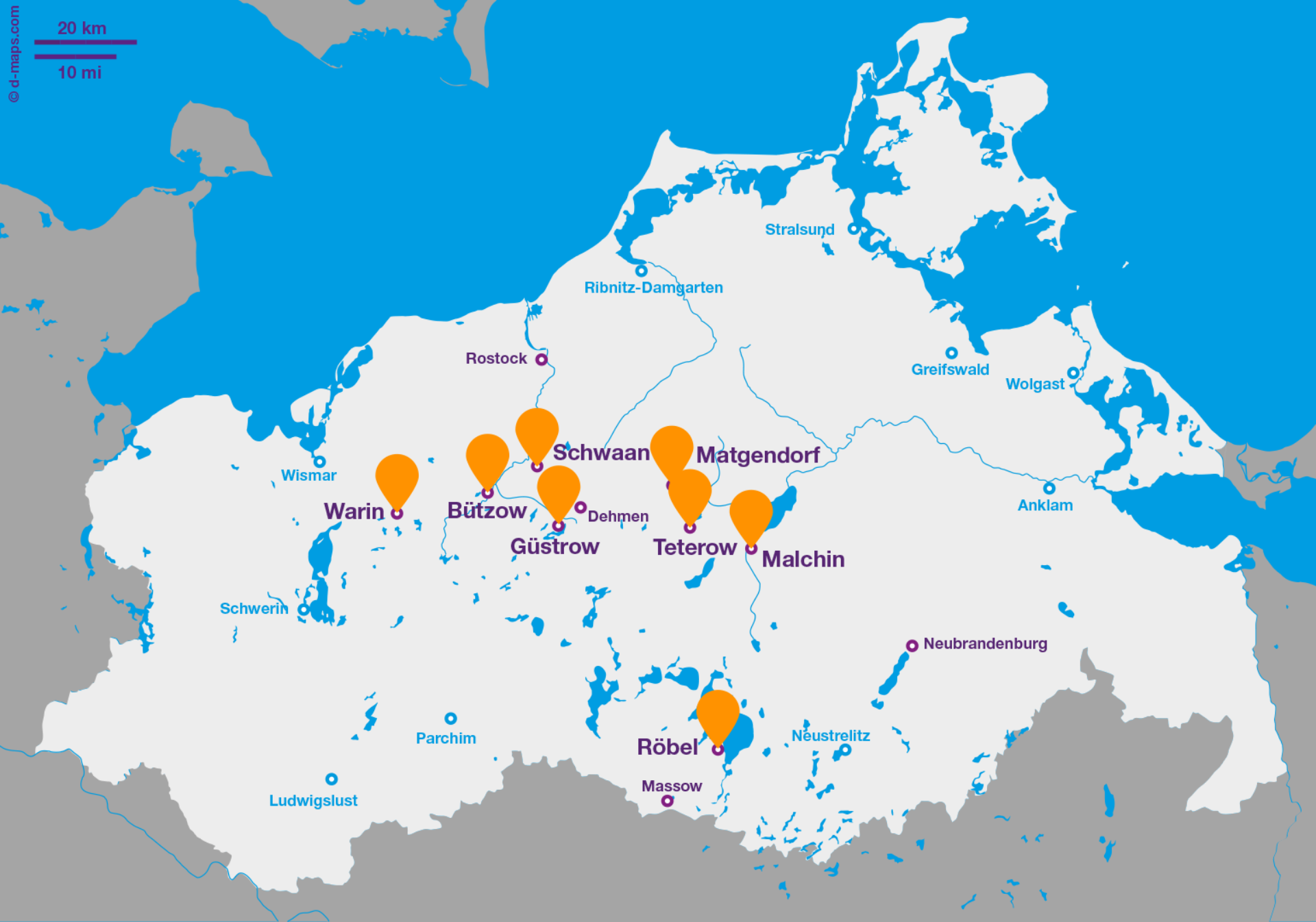 Karte DSG-Standorte
